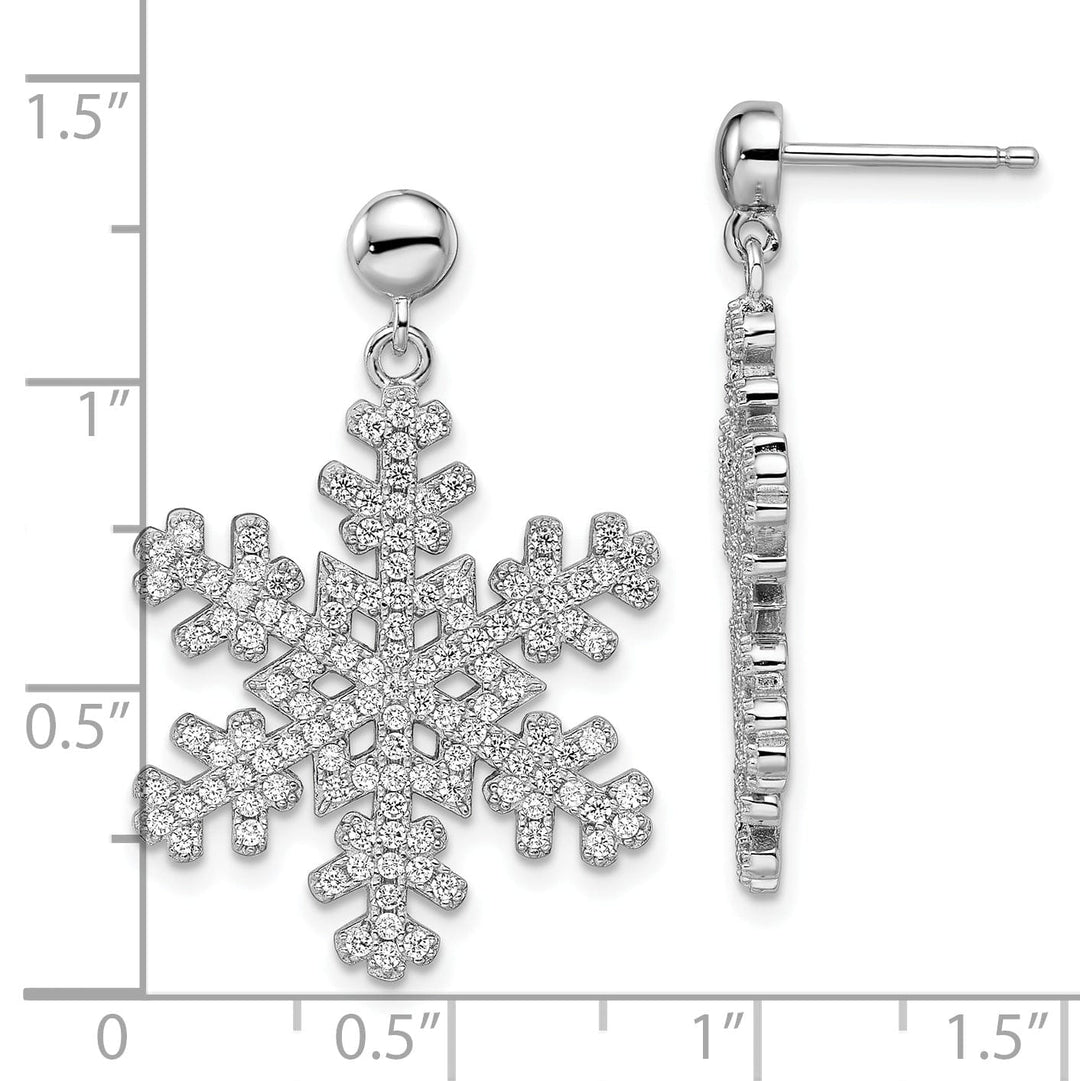 Sterling Silver Cubic Zirconia Snowflake Earring