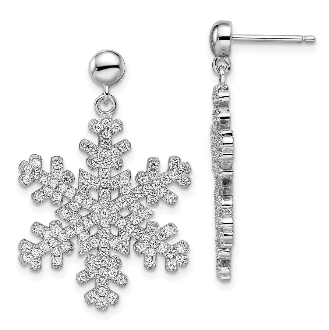 Sterling Silver Cubic Zirconia Snowflake Earring