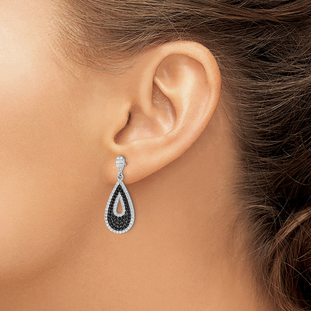 Sterling Silver Cubic Zirconia Teardrop Earrings