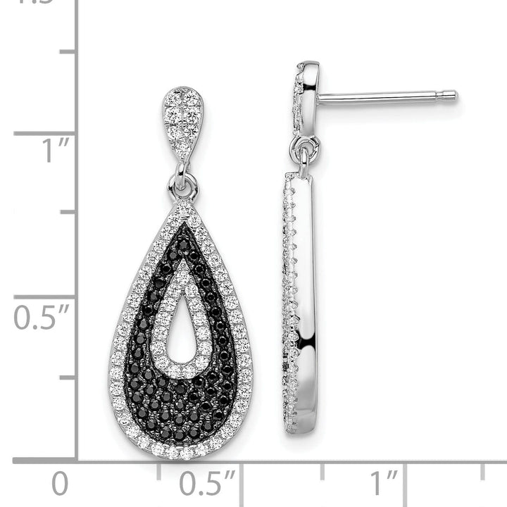 Sterling Silver Cubic Zirconia Teardrop Earrings