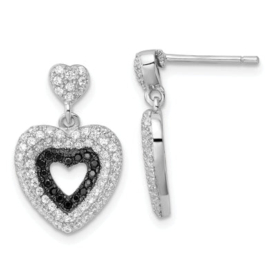 Sterling Silver Cubic Zirconia Heart Earrings at $ 44.1 only from Jewelryshopping.com