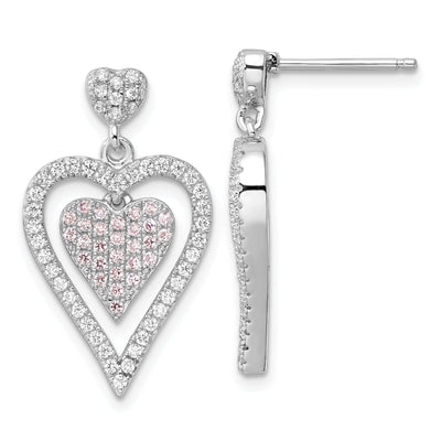 Sterling Silver Cubic Zirconia Heart Earrings at $ 46.2 only from Jewelryshopping.com