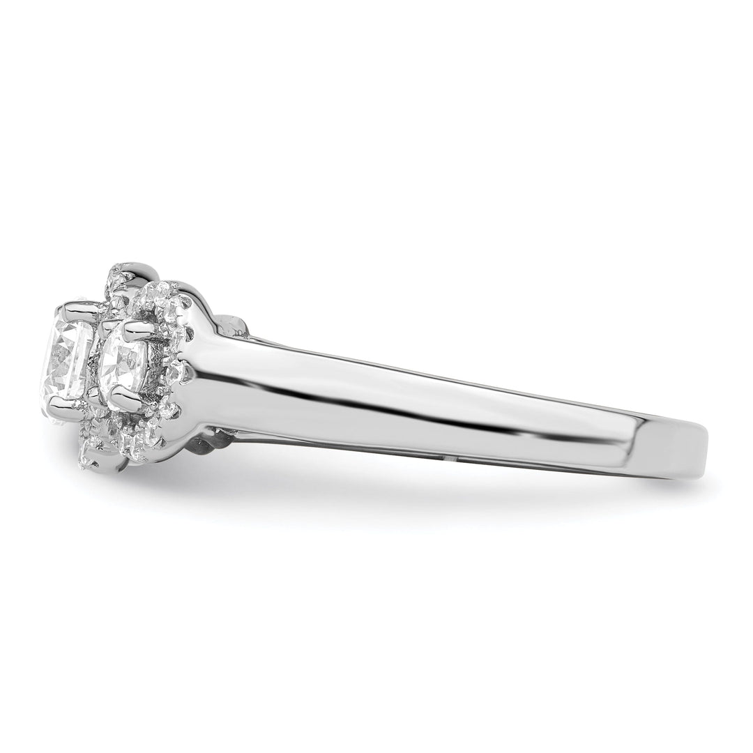 Sterling Silver Cubic Zirconia 3 Stone Ring