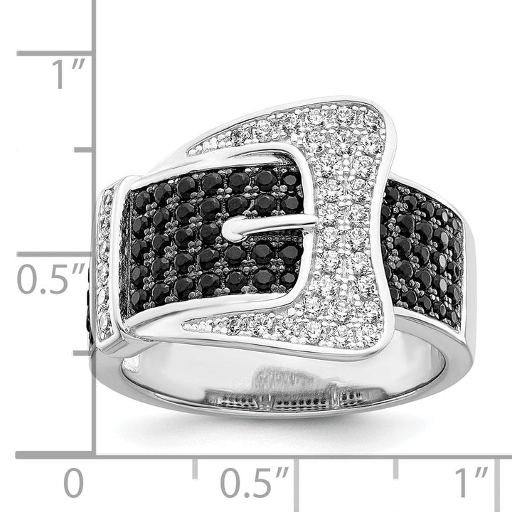 Sterling Silver Cubic Zirconia Buckle Ring