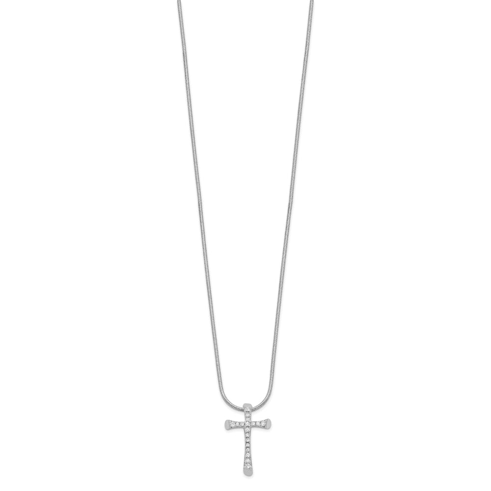 Sterling Silver Cubic Zirconia Cross Necklace