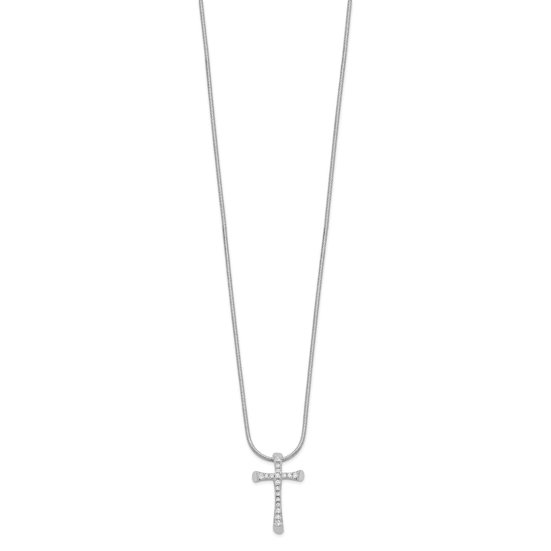 Sterling Silver Cubic Zirconia Cross Necklace