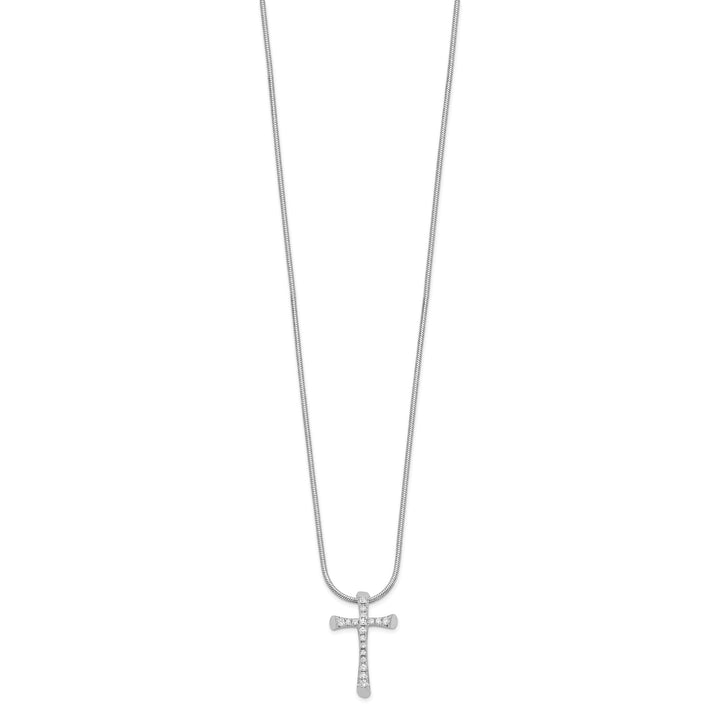 Sterling Silver Cubic Zirconia Cross Necklace