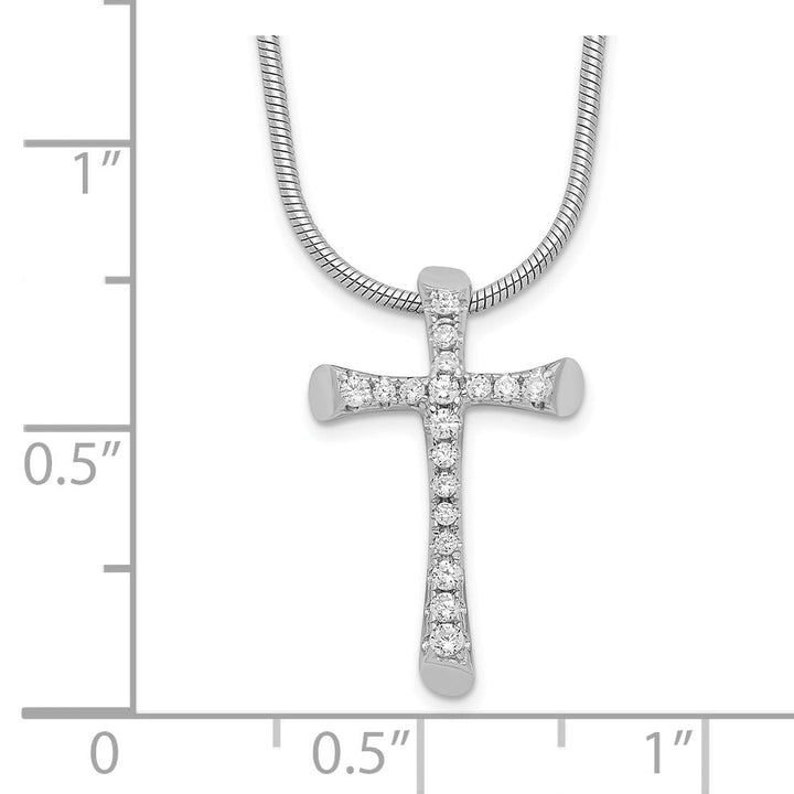 Sterling Silver Cubic Zirconia Cross Necklace