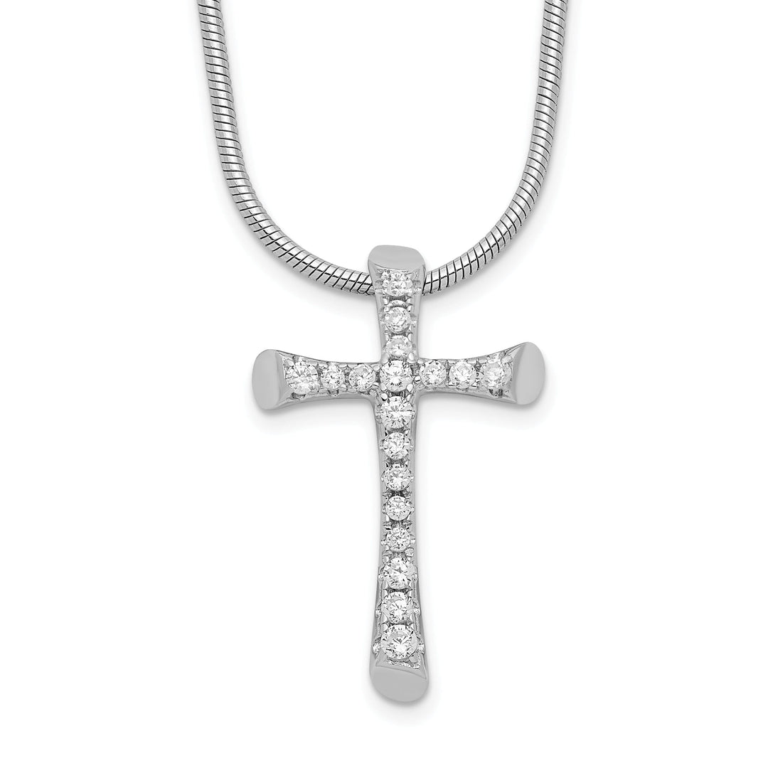 Sterling Silver Cubic Zirconia Cross Necklace