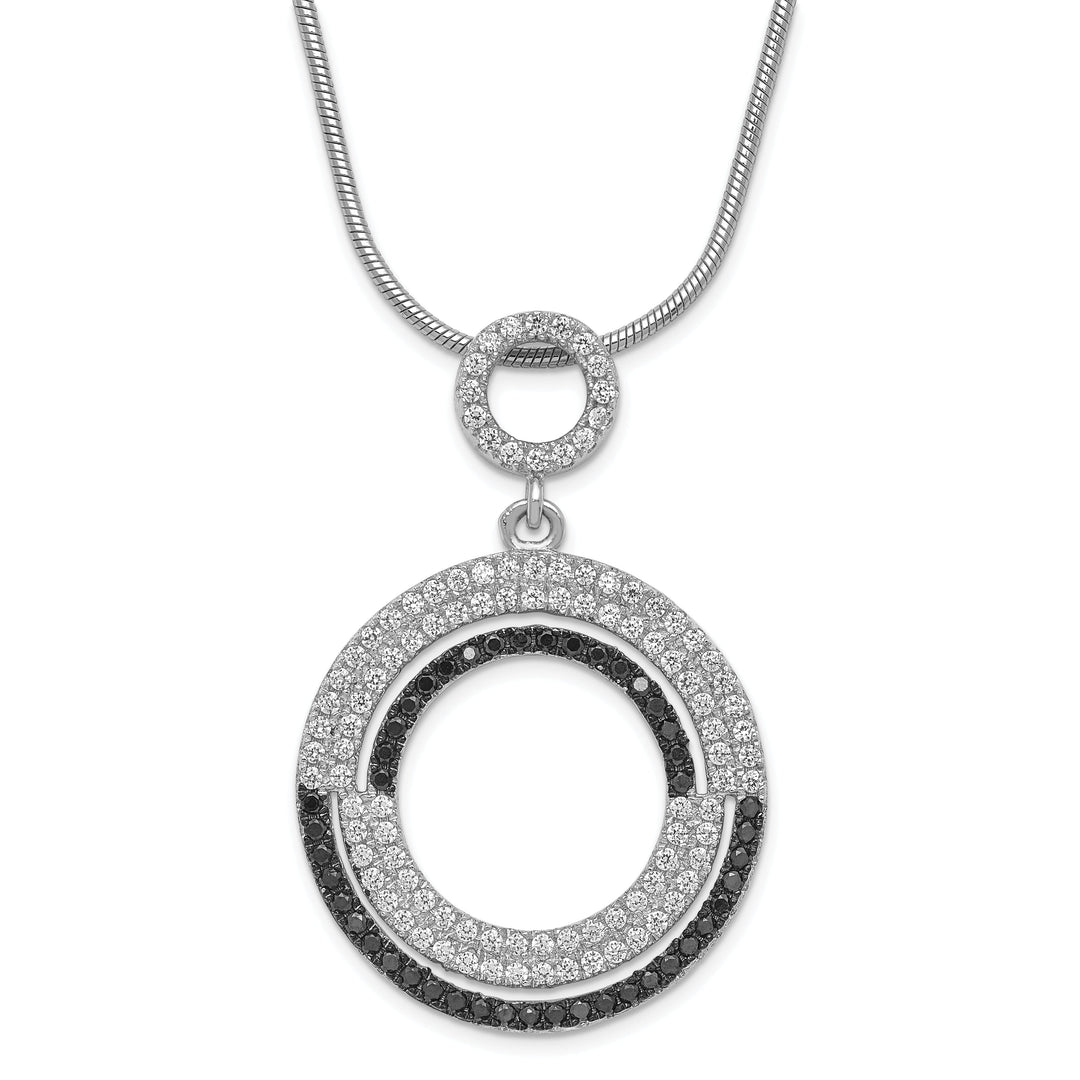 Sterling Silver Cubic Zirconia Circle Necklace