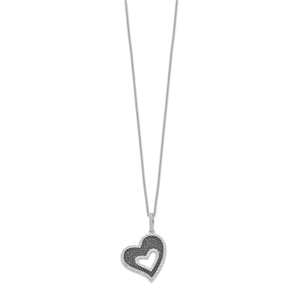 Sterling Silver Cubic Zirconia Heart Necklace