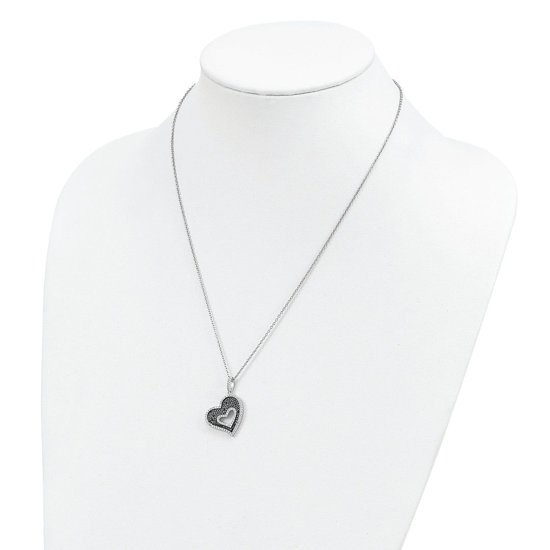 Sterling Silver Cubic Zirconia Heart Necklace