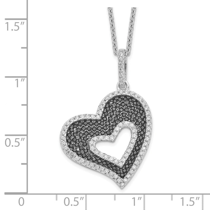 Sterling Silver Cubic Zirconia Heart Necklace