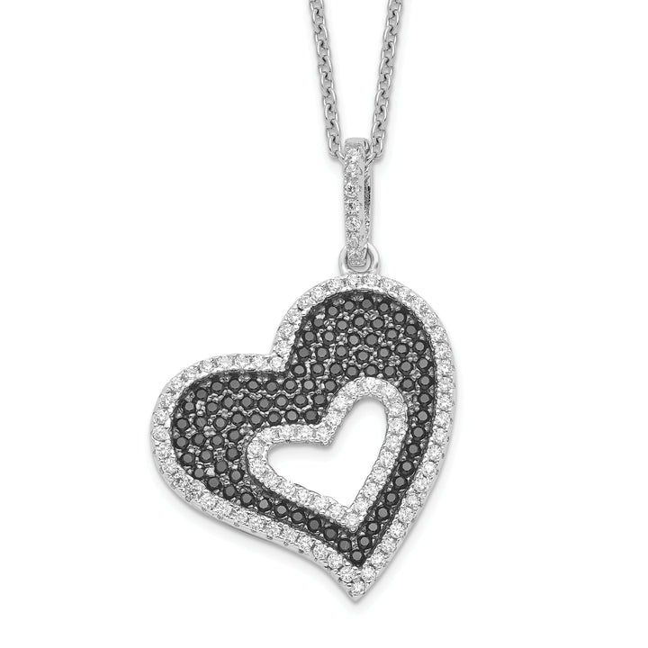 Sterling Silver Cubic Zirconia Heart Necklace