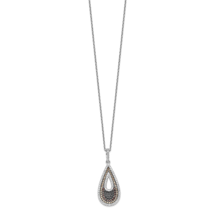 Sterling Silver Cubic Zirconia Teardrop Necklace