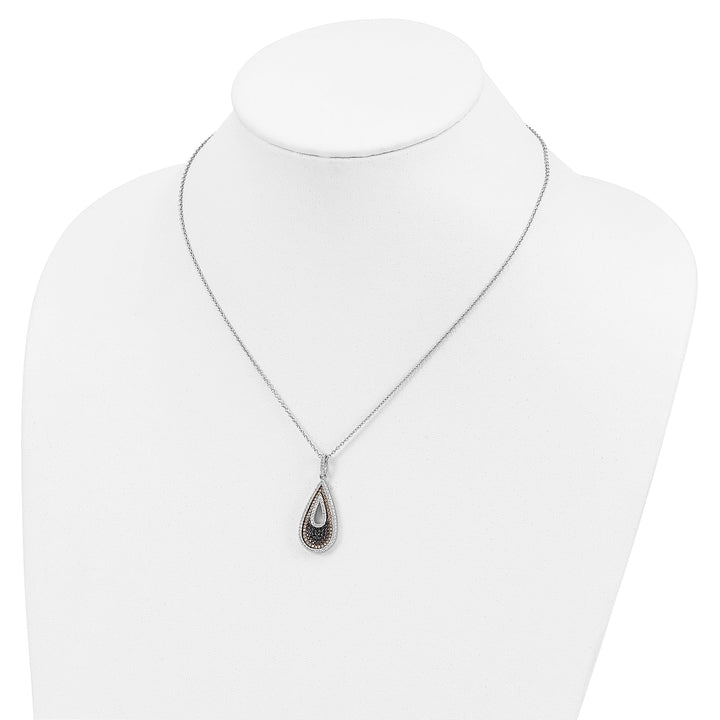 Sterling Silver Cubic Zirconia Teardrop Necklace