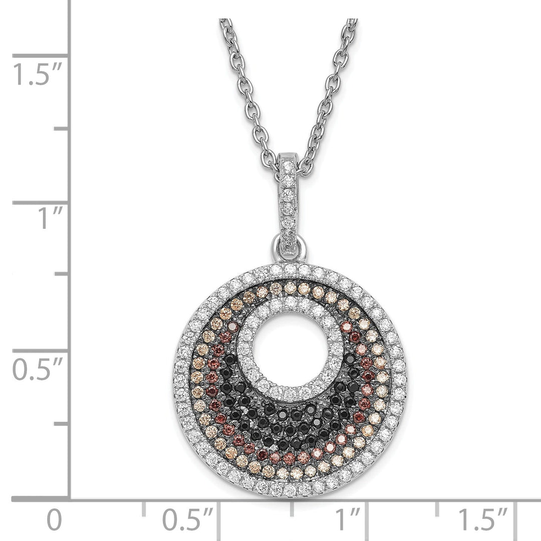 Sterling Silver Cubic Zirconia Circle Necklace