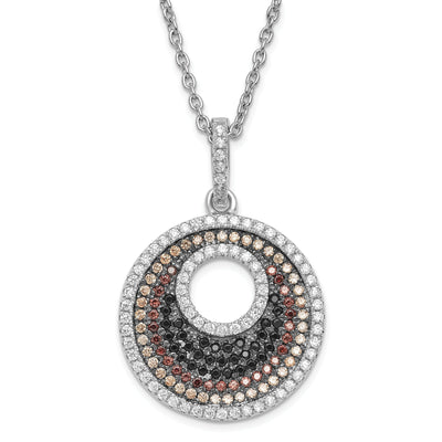 Sterling Silver Cubic Zirconia Circle Necklace at $ 74.09 only from Jewelryshopping.com