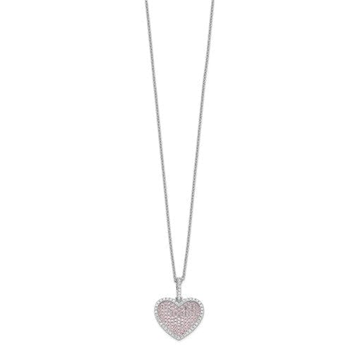 Sterling Silver Cubic Zirconia Heart Necklace