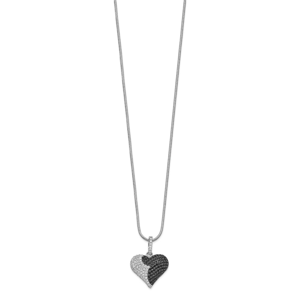 Sterling Silver Cubic Zirconia Heart Necklace