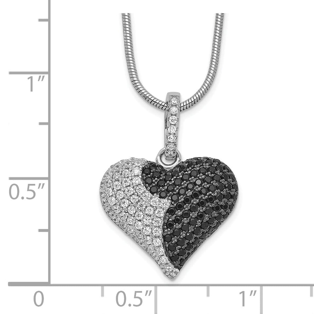 Sterling Silver Cubic Zirconia Heart Necklace