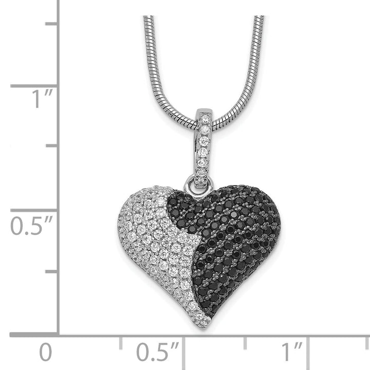 Sterling Silver Cubic Zirconia Heart Necklace