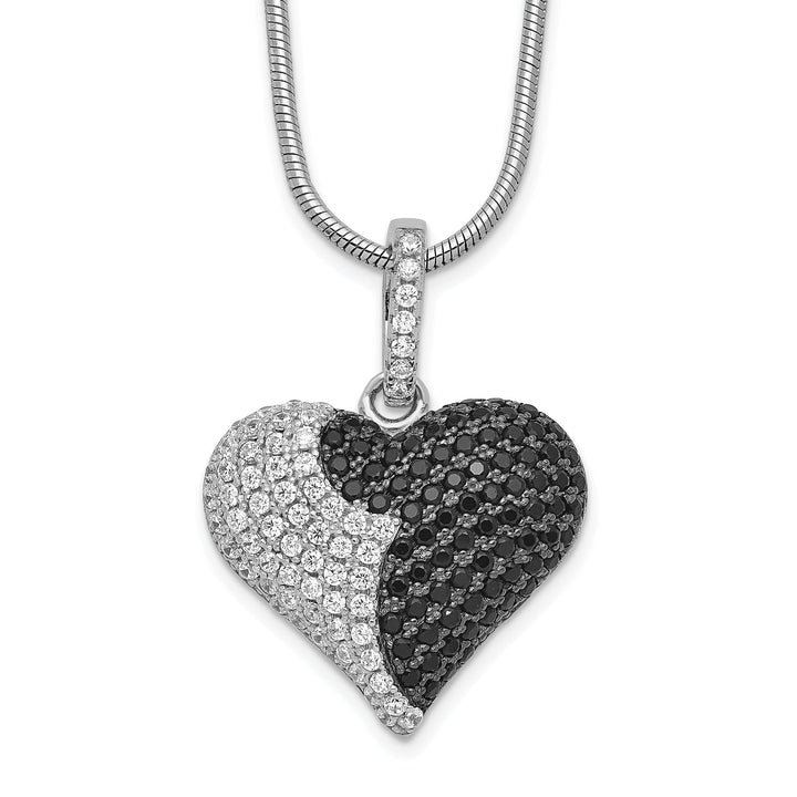 Sterling Silver Cubic Zirconia Heart Necklace