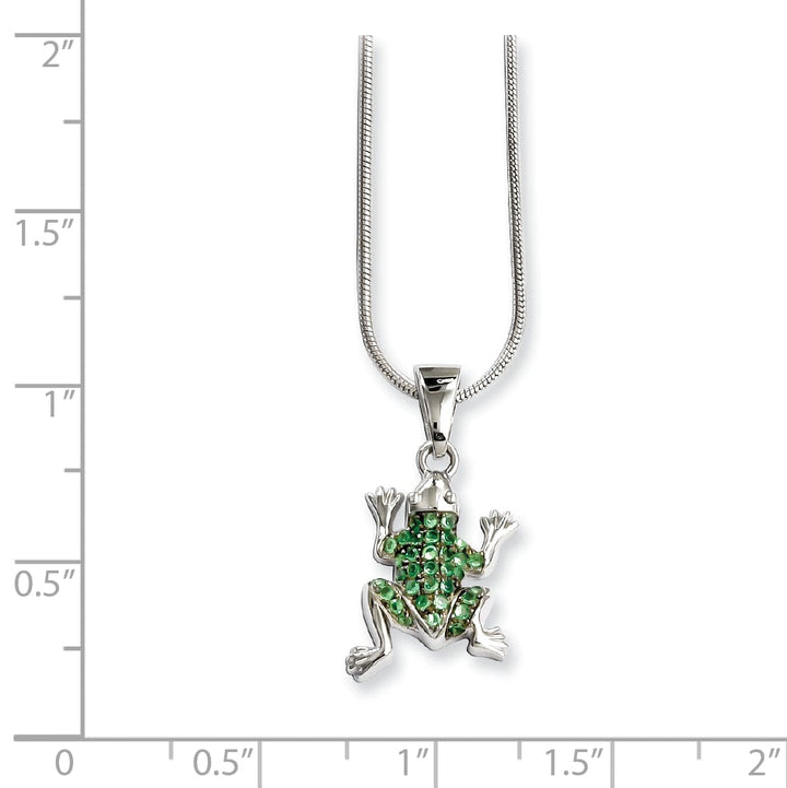 Sterling Silver Cubic Zirconia Frog Necklace