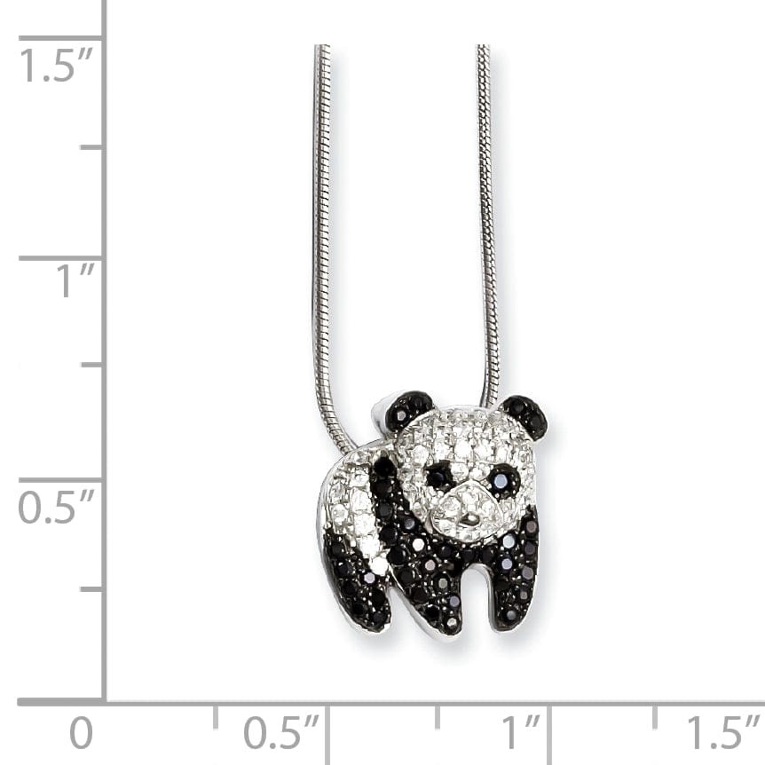 Sterling Silver Cubic Zirconia Panda Necklace