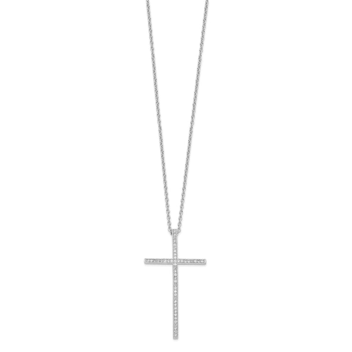 Sterling Silver Cubic Zirconia Cross Necklace