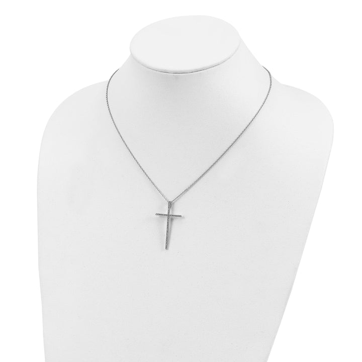 Sterling Silver Cubic Zirconia Cross Necklace