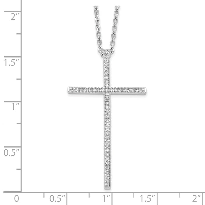 Sterling Silver Cubic Zirconia Cross Necklace