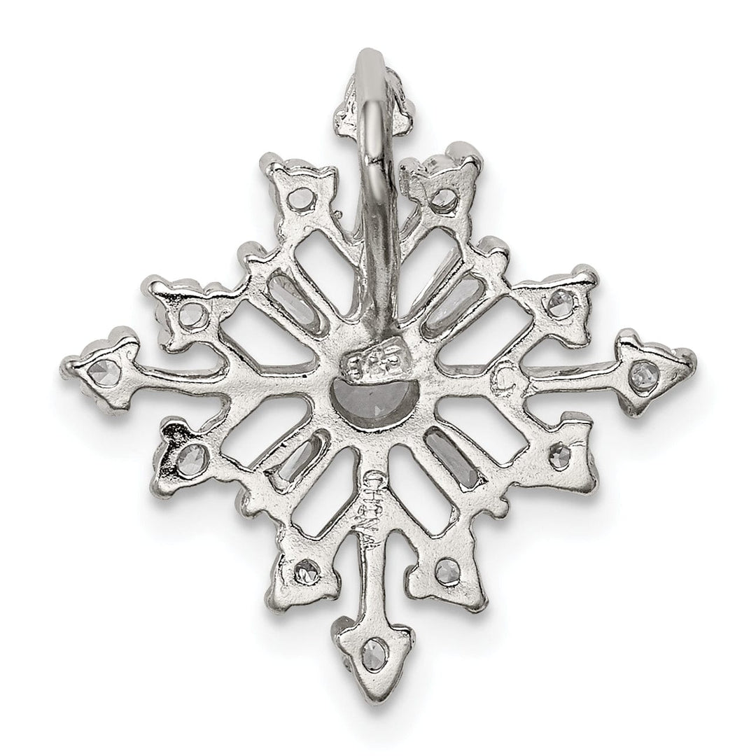 Sterling Silver Cubic Zirconia Snowflake Slide