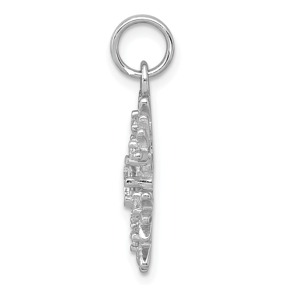 Silver Clear Cubic Zirconia Snowflake Pendant