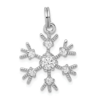 Silver Clear Cubic Zirconia Snowflake Pendant at $ 19.09 only from Jewelryshopping.com