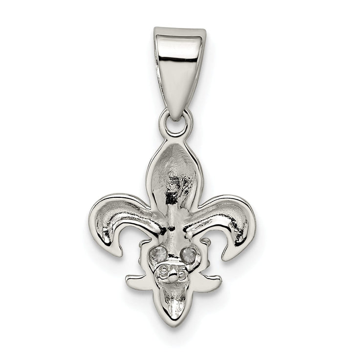 Sterling Silver Polished C.Z Fleur De Lis Charm