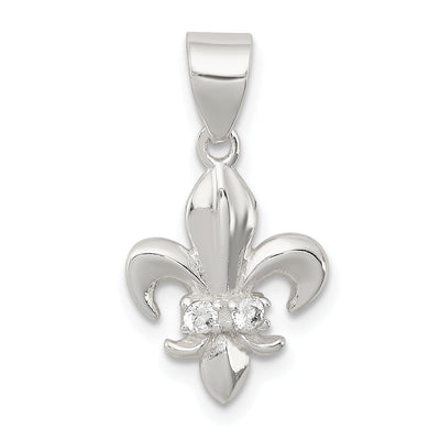 Sterling Silver Polished C.Z Fleur De Lis Charm at $ 15.48 only from Jewelryshopping.com
