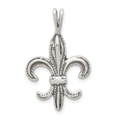 Silver Polished Antiqued Fleur De Lis Pendant at $ 10.96 only from Jewelryshopping.com