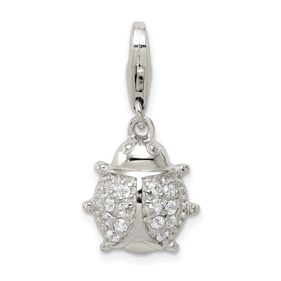 Sterling Silver Cubic Zirconia Lady Bug Pendant at $ 17.68 only from Jewelryshopping.com