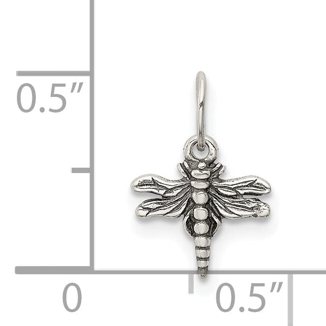 Sterling Silver Antiqued Finish Dragonfly Charm