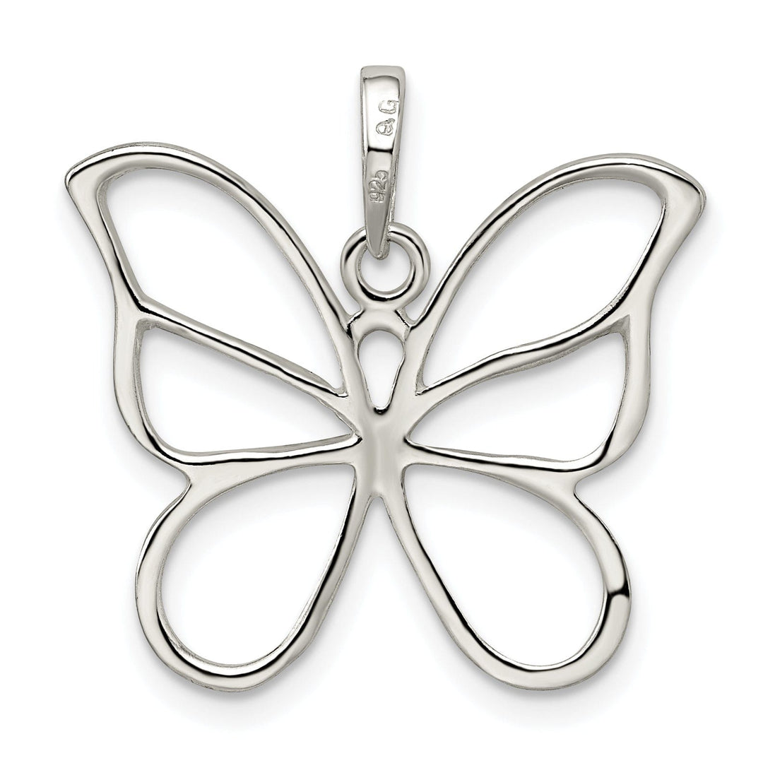 925 Sterling Silver Polished Butterfly Pendant