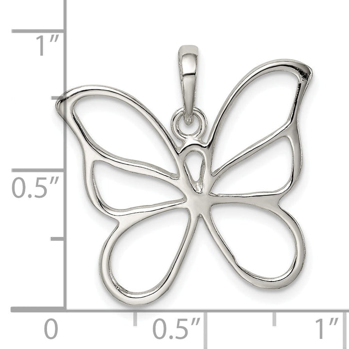 925 Sterling Silver Polished Butterfly Pendant