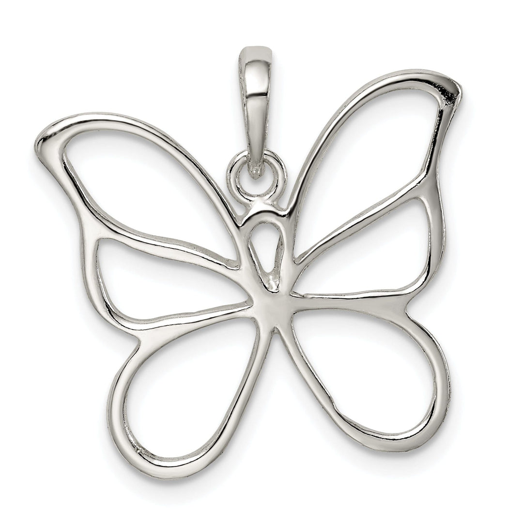 925 Sterling Silver Polished Butterfly Pendant