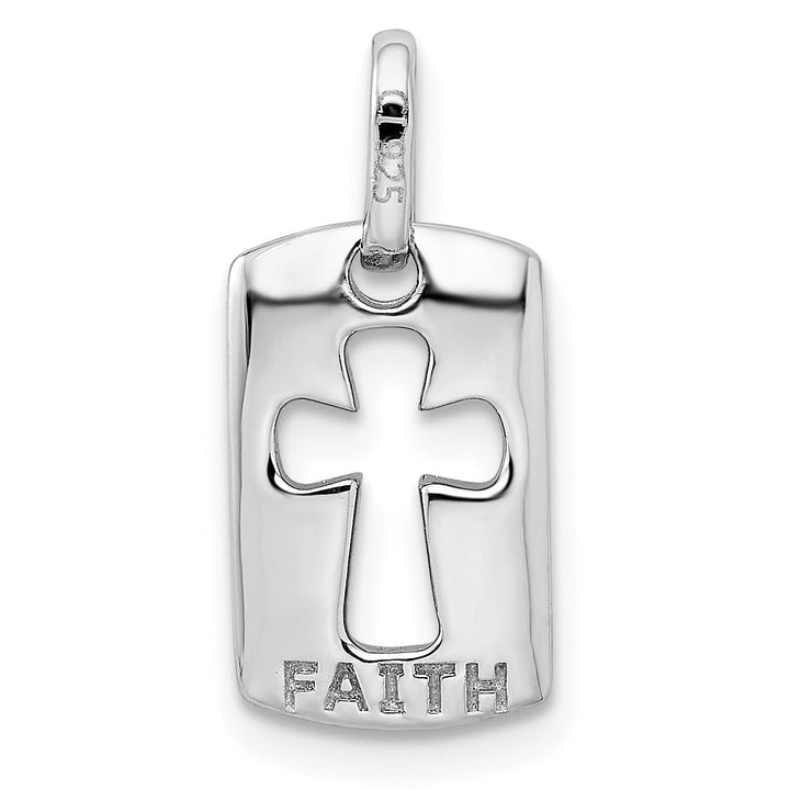 Silver Polished C.Z Cross Cut Out Design Charm