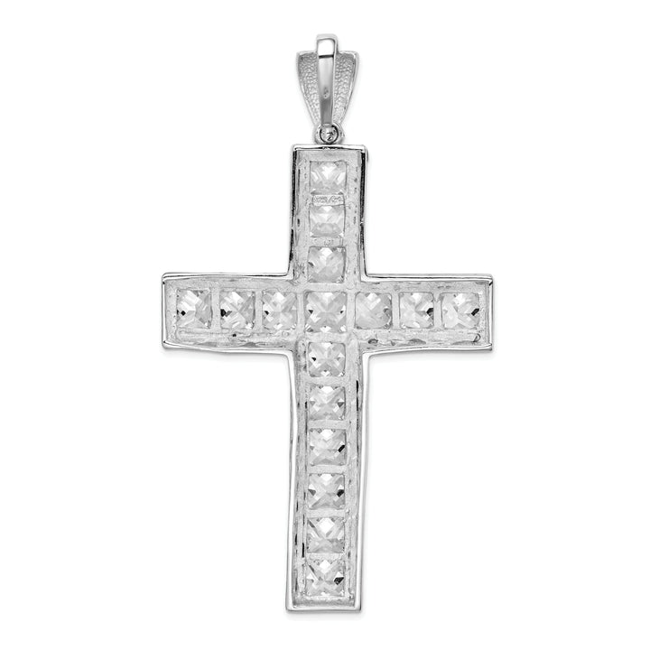 Sterling Silver Polish Finish C.Z Cross Pendant
