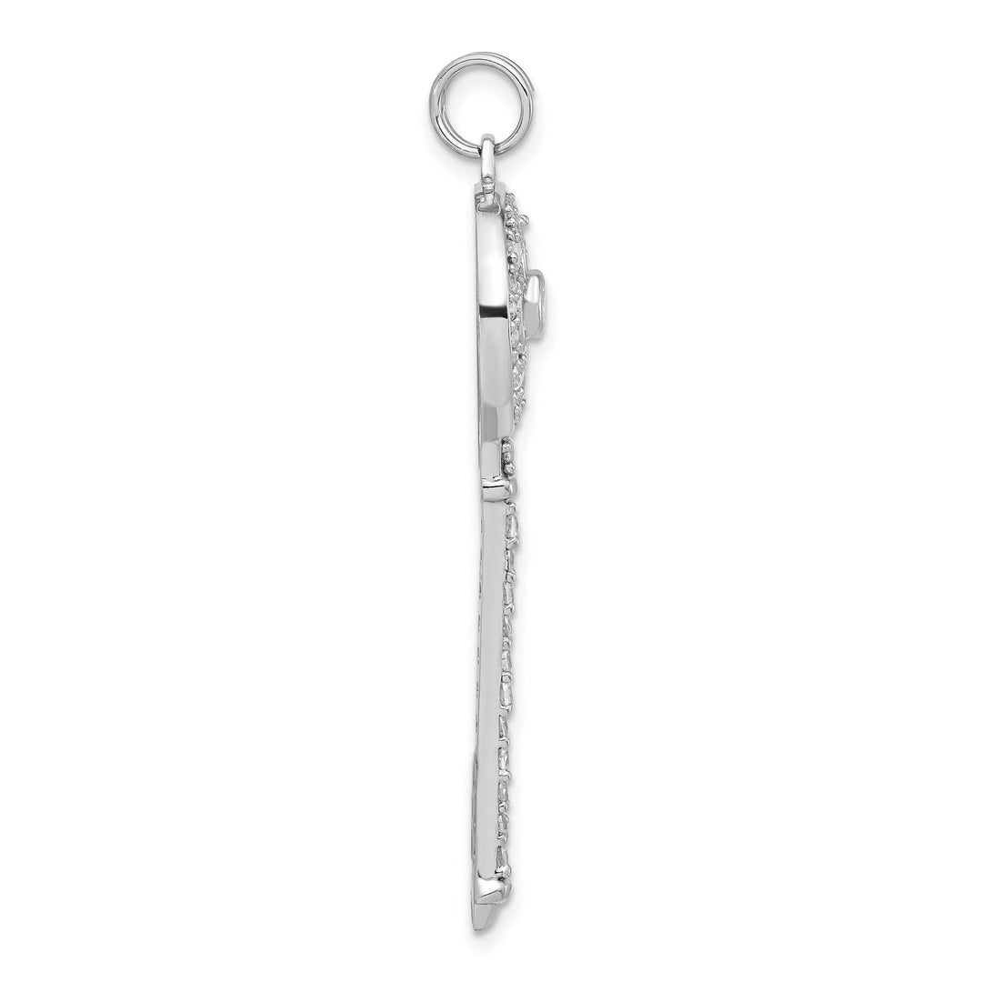 Sterling Silver and Cubic Zirconia Key Pendant