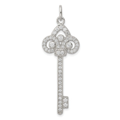 Sterling Silver and Cubic Zirconia Key Pendant at $ 50.38 only from Jewelryshopping.com