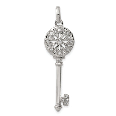 Sterling Silver Cubic Zirconia Key Pendant at $ 41.98 only from Jewelryshopping.com