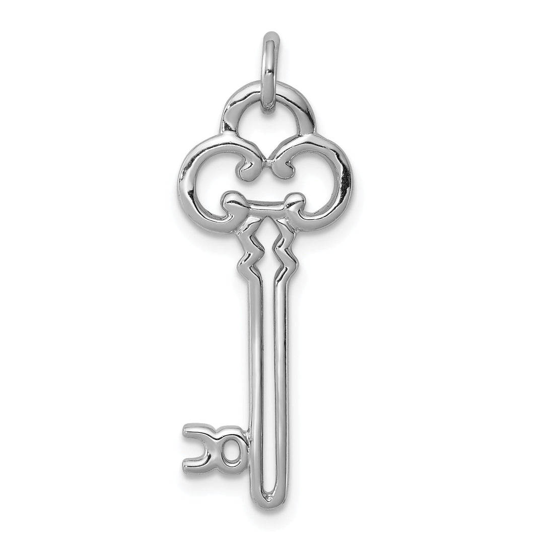 Sterling Silver Polished Key Charm Pendant