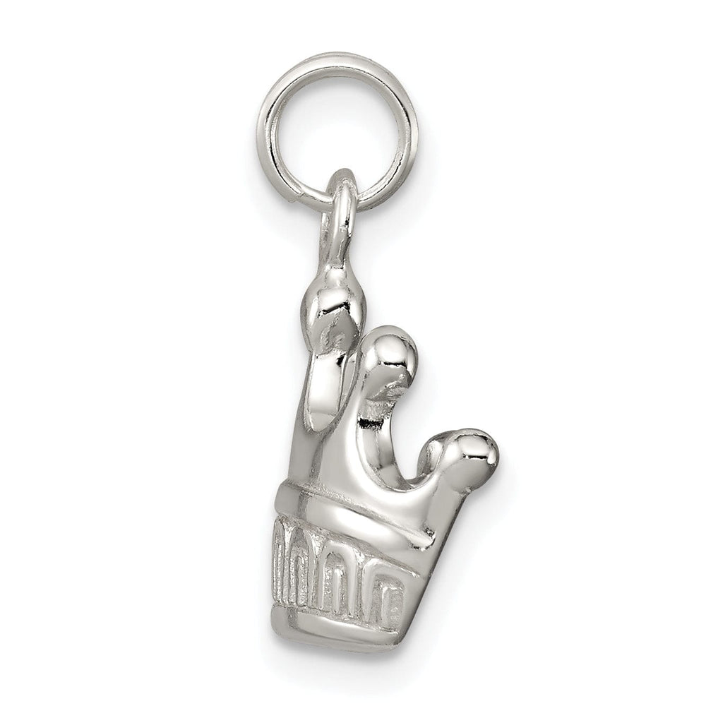 Solid Sterling Silver Polish Finish Crown Charm